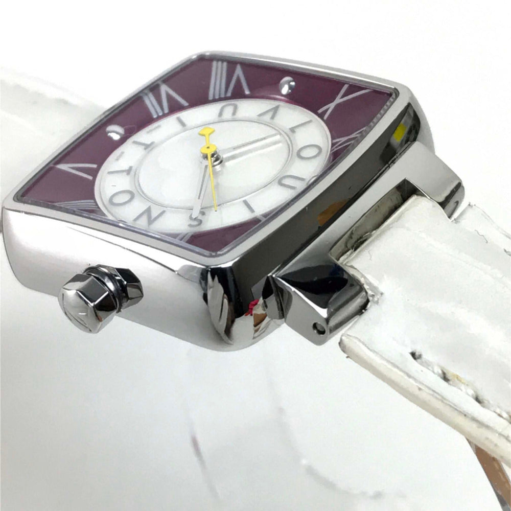 Louis Vuitton Q221J Quartz Wristwatch Silver Wine red Based — Good