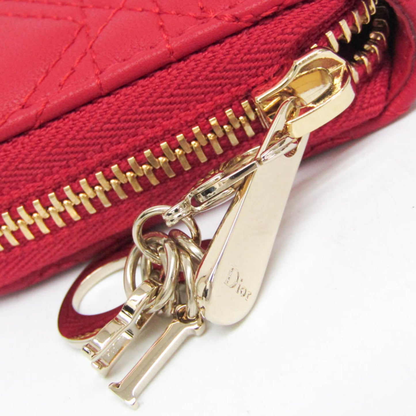 Christian Dior Lady Dior S0985ONHG Women's Leather Coin Purse/coin Case Red Color