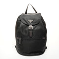 Prada nylon triangle logo backpack/daypack in black