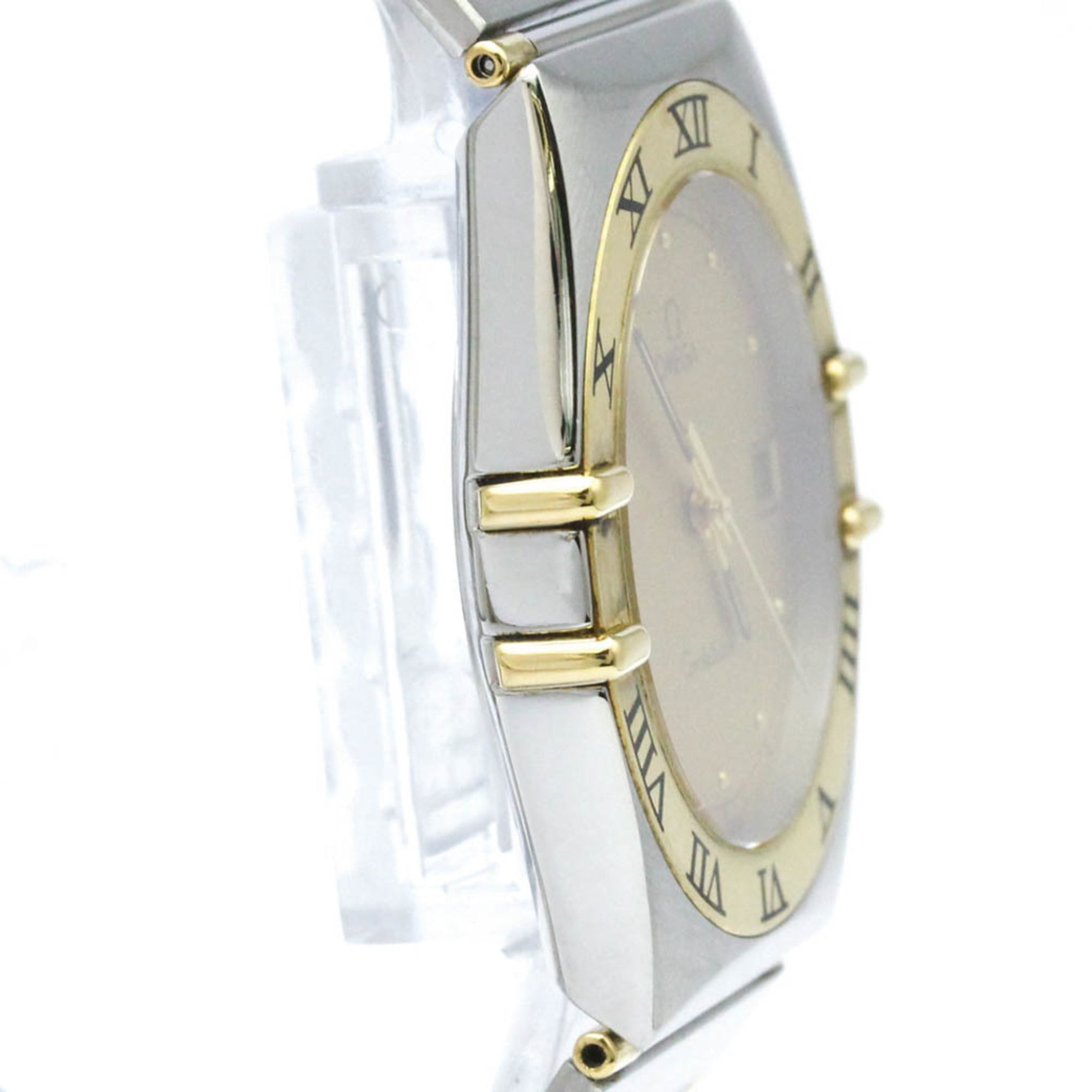 OMEGA Constellation 18K Gold Steel Quartz Mens Watch 396.1080 Polished — Very Good