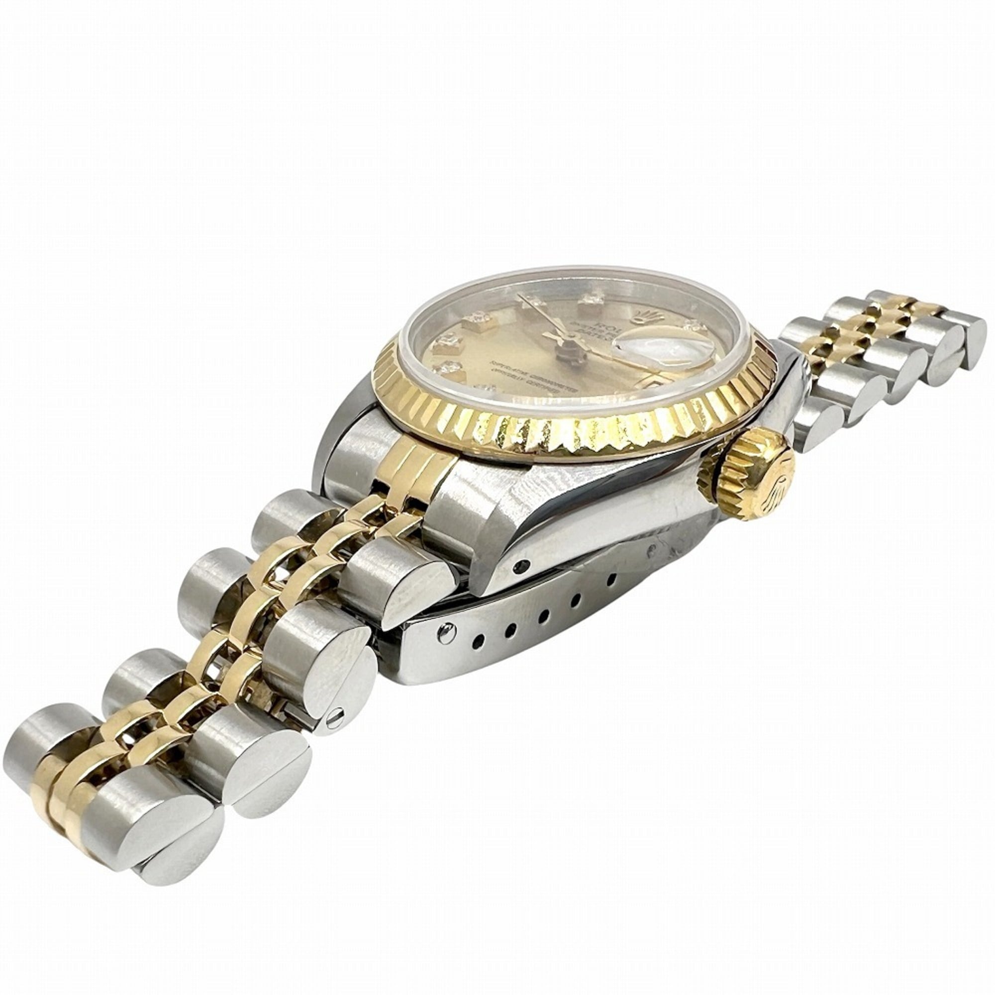 ROLEX Datejust 10P Diamond Stainless Steel 18K Yellow Gold Dial 69173G L-serial Two-tone Automatic Women's Watch — Very Good