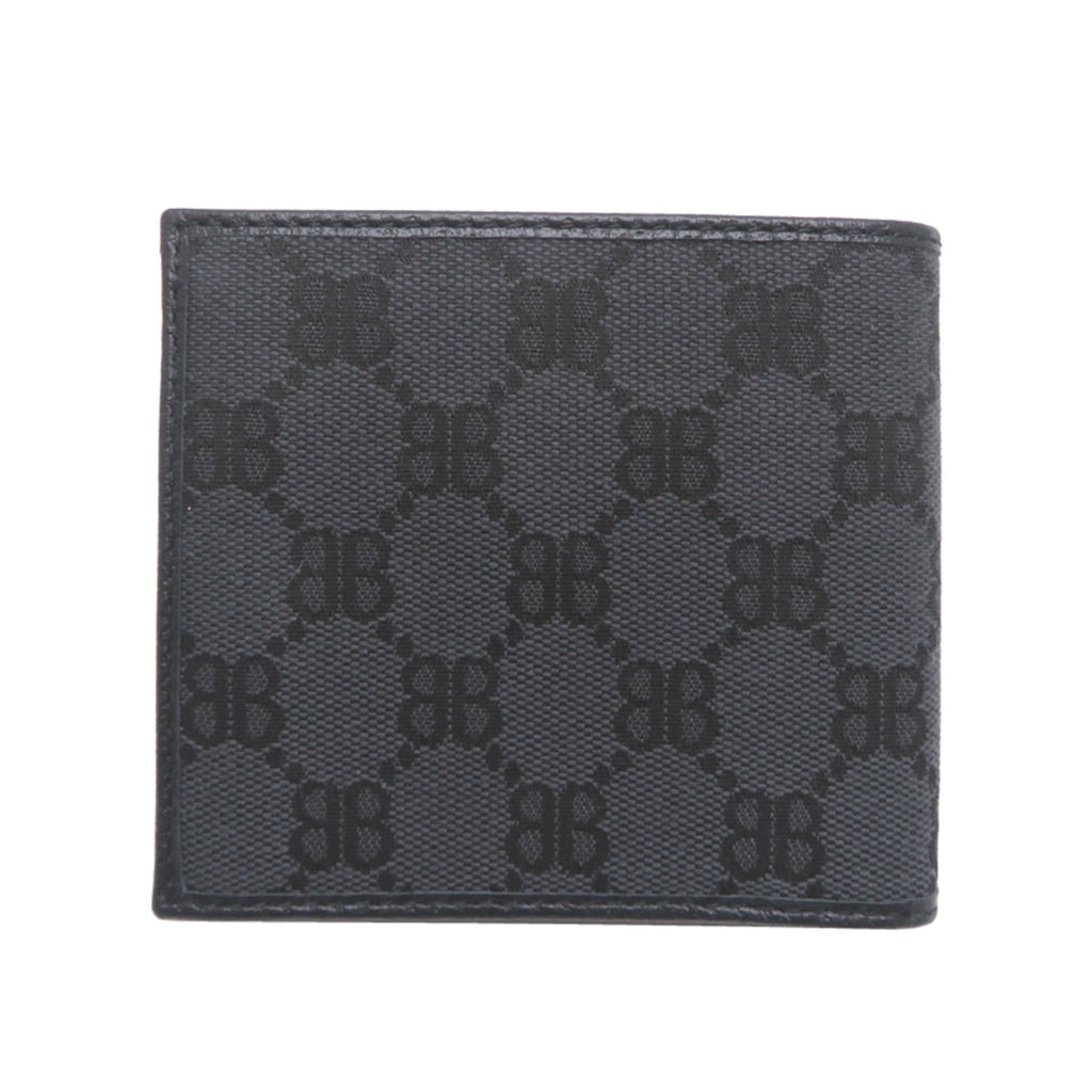 Balenciaga x Gucci The Hacker Project Men's Bifold Wallet 680430 Canvas Black