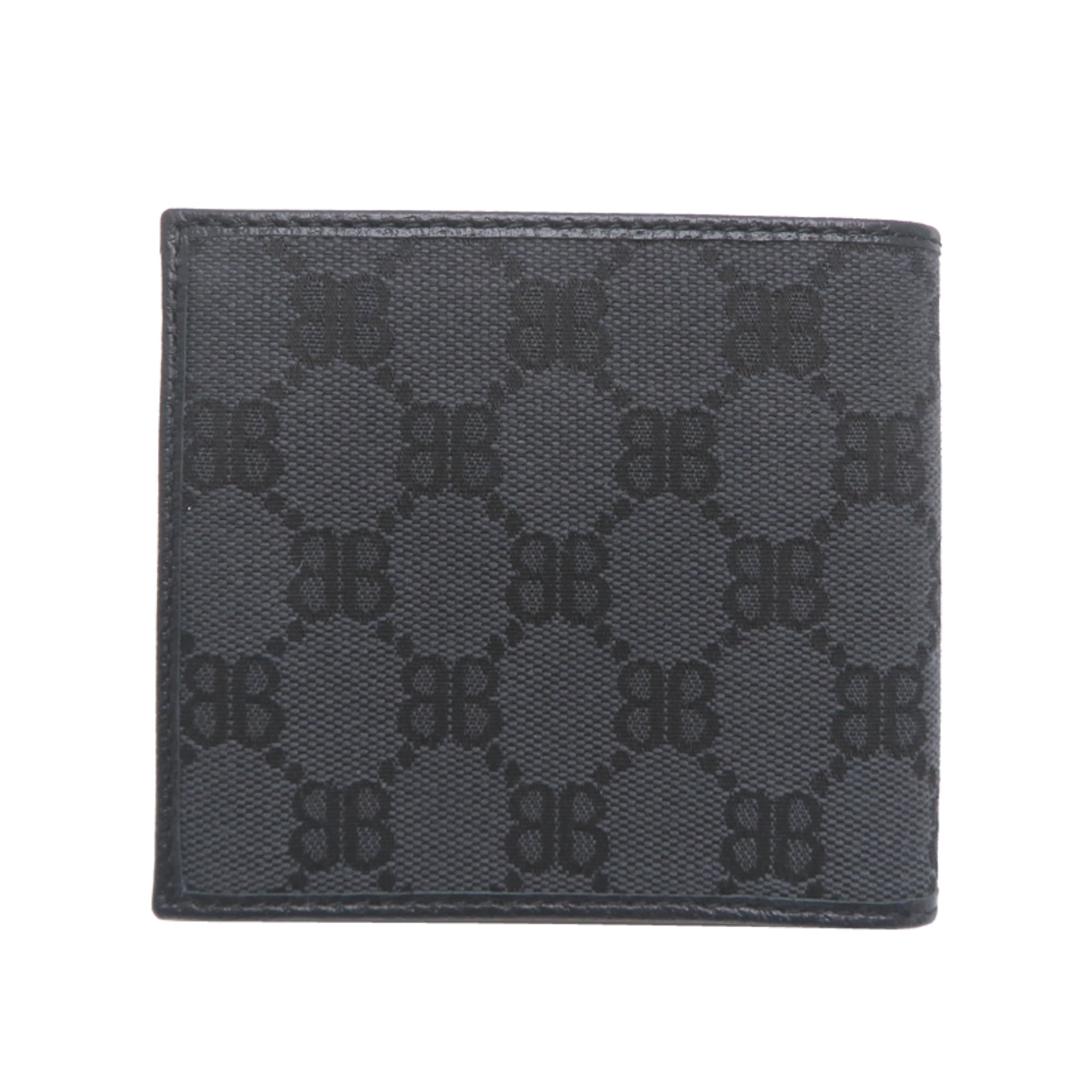 Balenciaga x Gucci The Hacker Project Men's Bifold Wallet 680430 Canvas Black