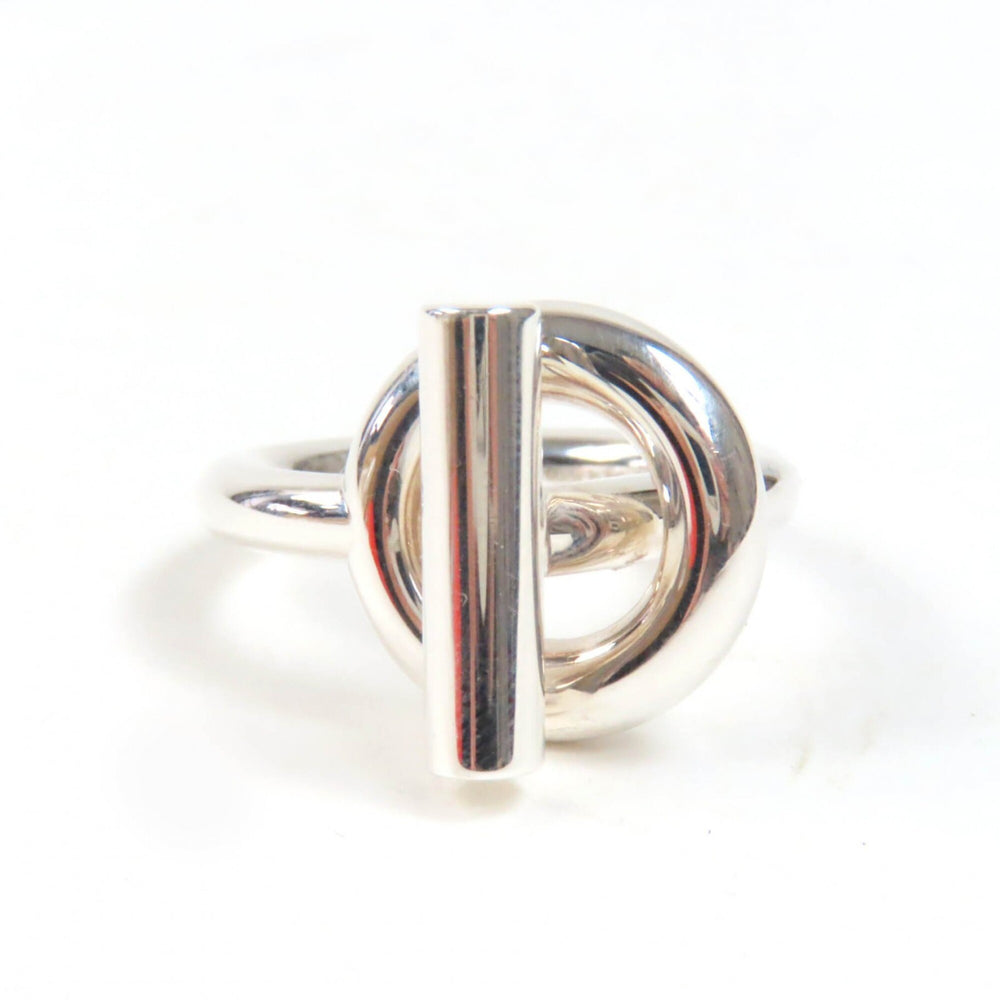 HERMES Echappé MM AG925 Ring (22BD167184), 2022 model, Silver, Size 51 (Japanese size equivalent), with box, Made in Italy, Weight: 9.9g, Women's — Like New