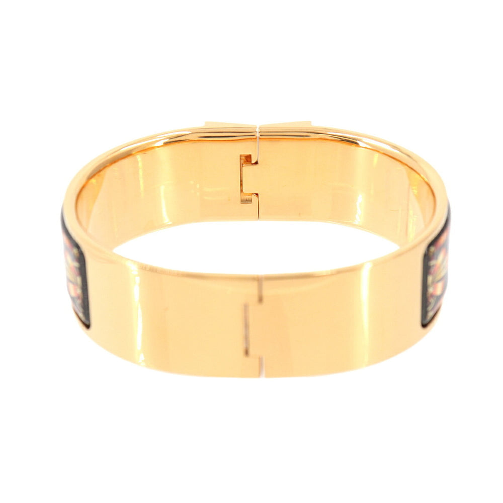 Hermes HERMES Loquet Email GM Bangle Bracelet Gold Black — Like New