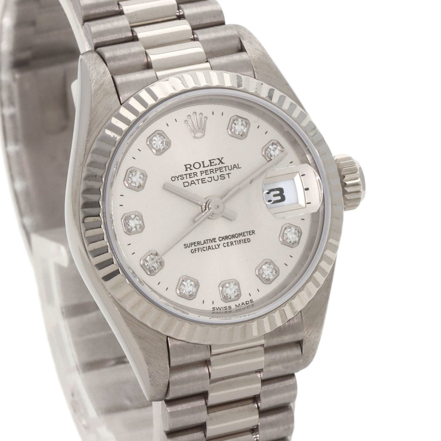 Rolex 79179G Datejust 10P Diamond Watch K18 White Gold K18WG Ladies