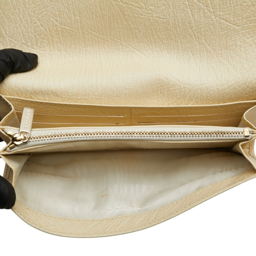 Celine Macadam Long Wallet Brown Ivory Canvas Leather Women's CELINE