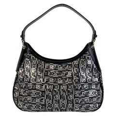 Salvatore Ferragamo Black Grey Silver Hardware Shoulder Bag Women's — Like New