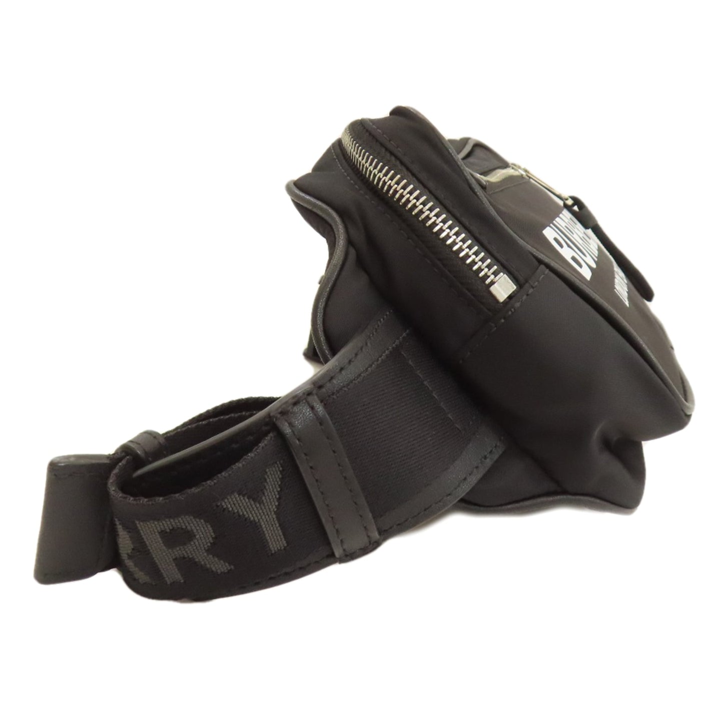 Burberry logo hip bag/waist bag in nylon material for women.