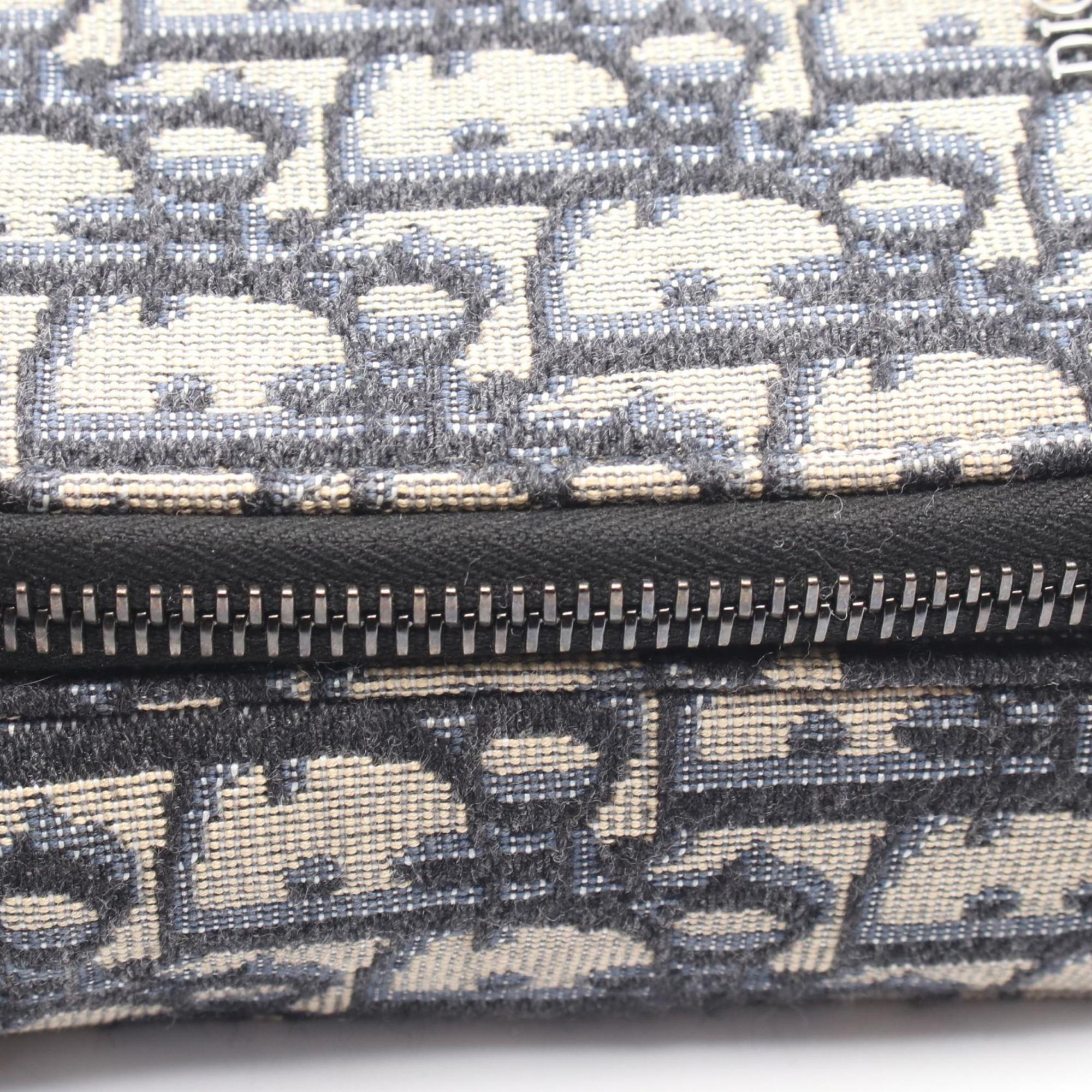 Christian Dior Dior RIDER Micro Oblique Handbag, Canvas and Leather, Men's, Navy Beige