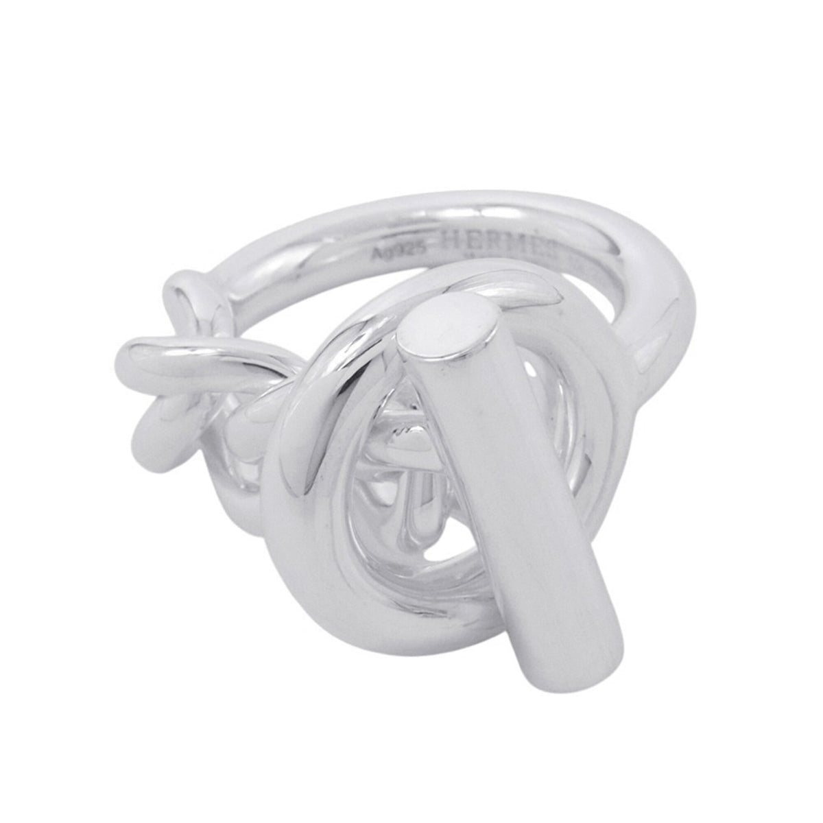Hermes Croisette MM ring, SV925 silver, ring size 52. HERMES ring — Like New