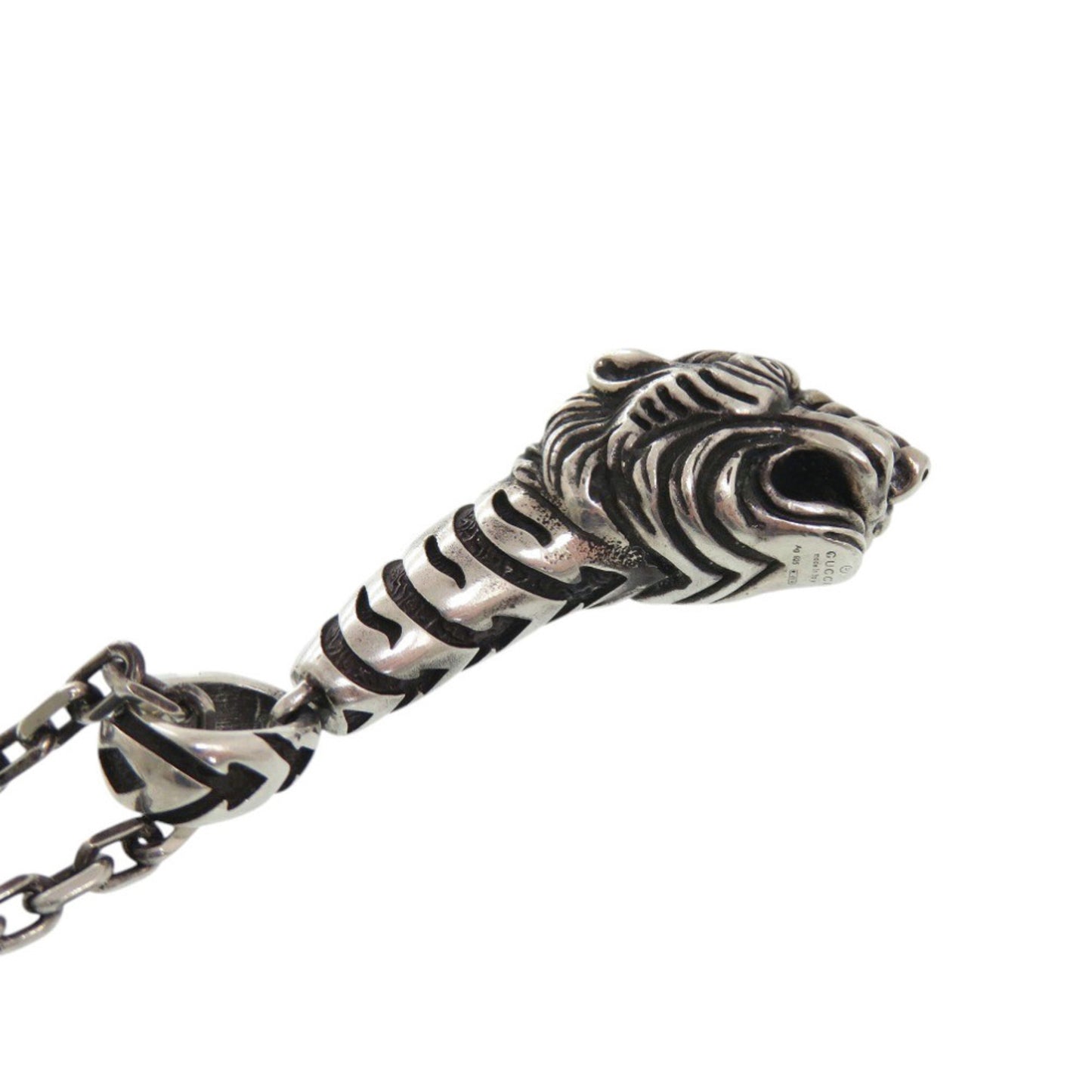 Like new Gucci Tiger Head Interlocking G Necklace in 925 Sterling Silver 1361 GUCCI