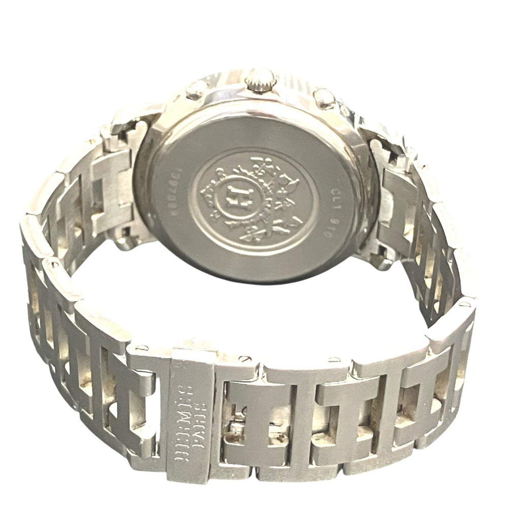 Hermes Clipper watch, total weight 102.4g, stainless steel, quartz movement, navy dial, CL1.910 — Good