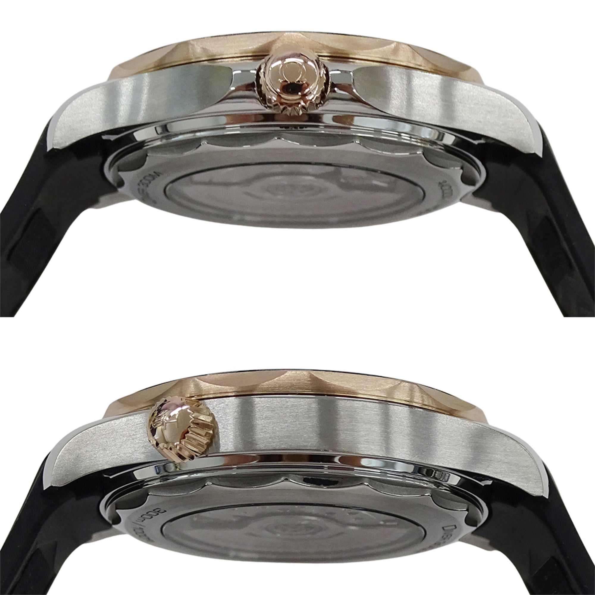 Omega Seamaster 210.22.42.20.01.002 Men's Watch, Brand: Diver, 300m Water Resistant, Date, Automatic Movement, Sedna Gold, Stainless Steel (SS), Rubber Strap, Open Caseback — Good
