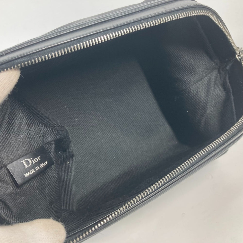 Christian Dior Dior Second Bag Pouch Canvas Leather Men Women Black — Like New