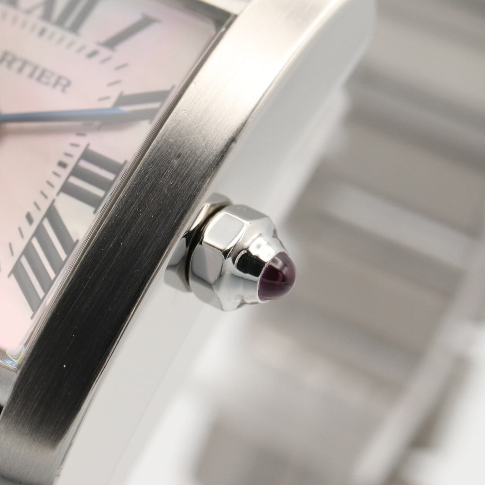Cartier Tank Française SM Watch, Stainless Steel, Ladies, Pink/Pink Shell, W51028Q3 — Very Good