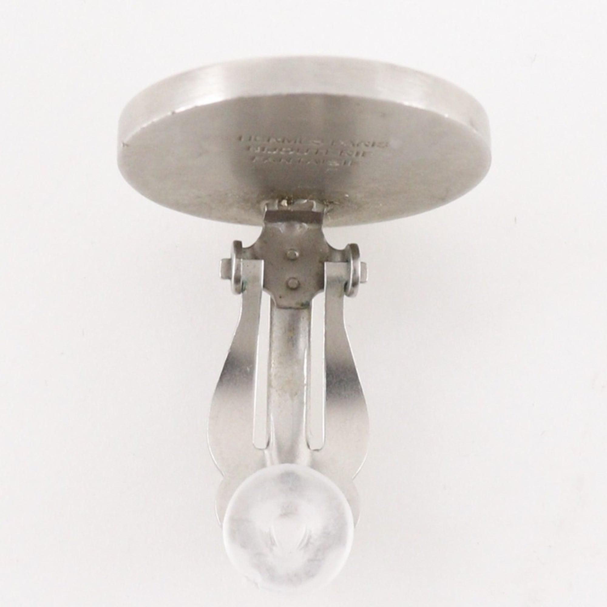 Hermès HERMES Serie Earrings BIJOUTERIE FANTAISIE Vintage Metal and Shell Silver Approx. 11.6g Women's