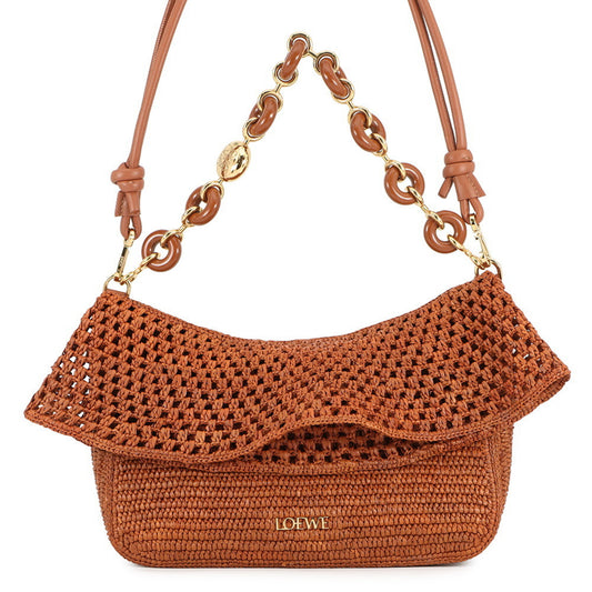 Loewe Ora Bag Medium Raffia Shoulder AP22P22X02 LOEWE 2-way Brown