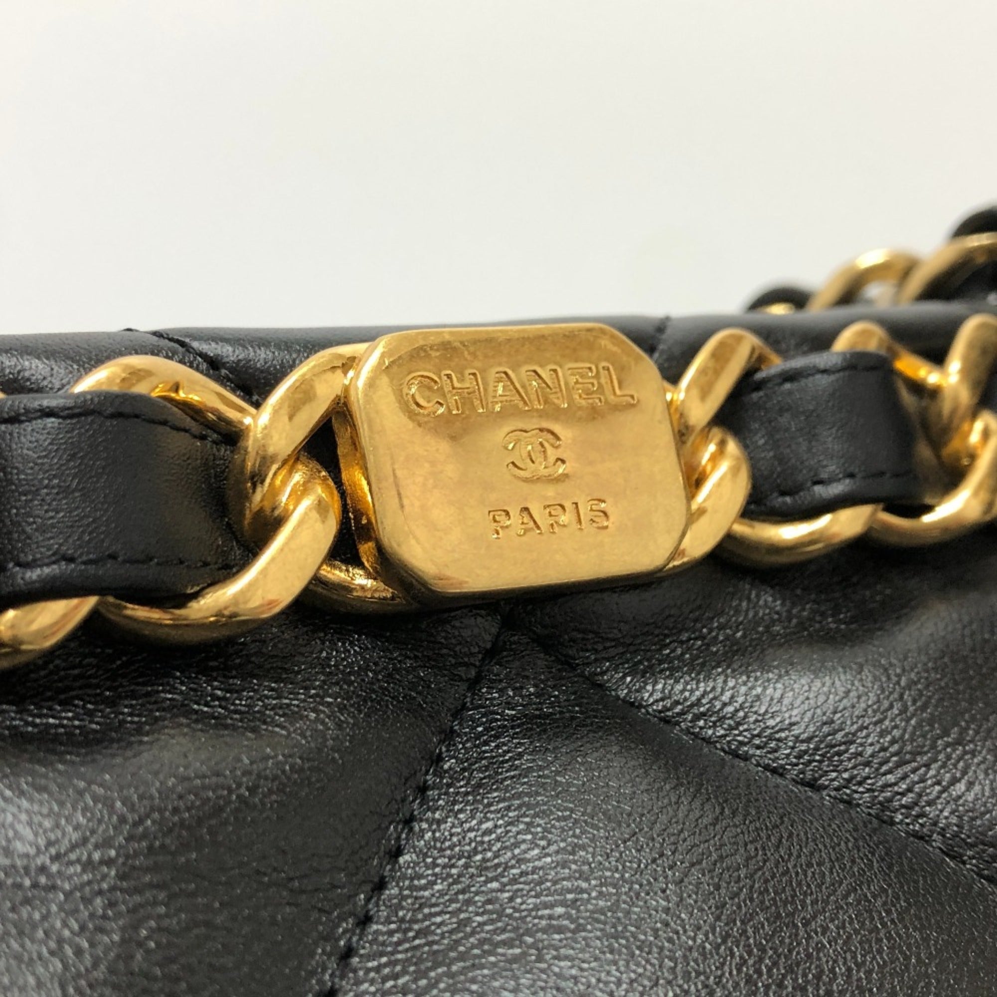 Chanel AS3502 CC Mark CC Chain bag Shoulder Shoulder Bag Black GoldHardware — Like New