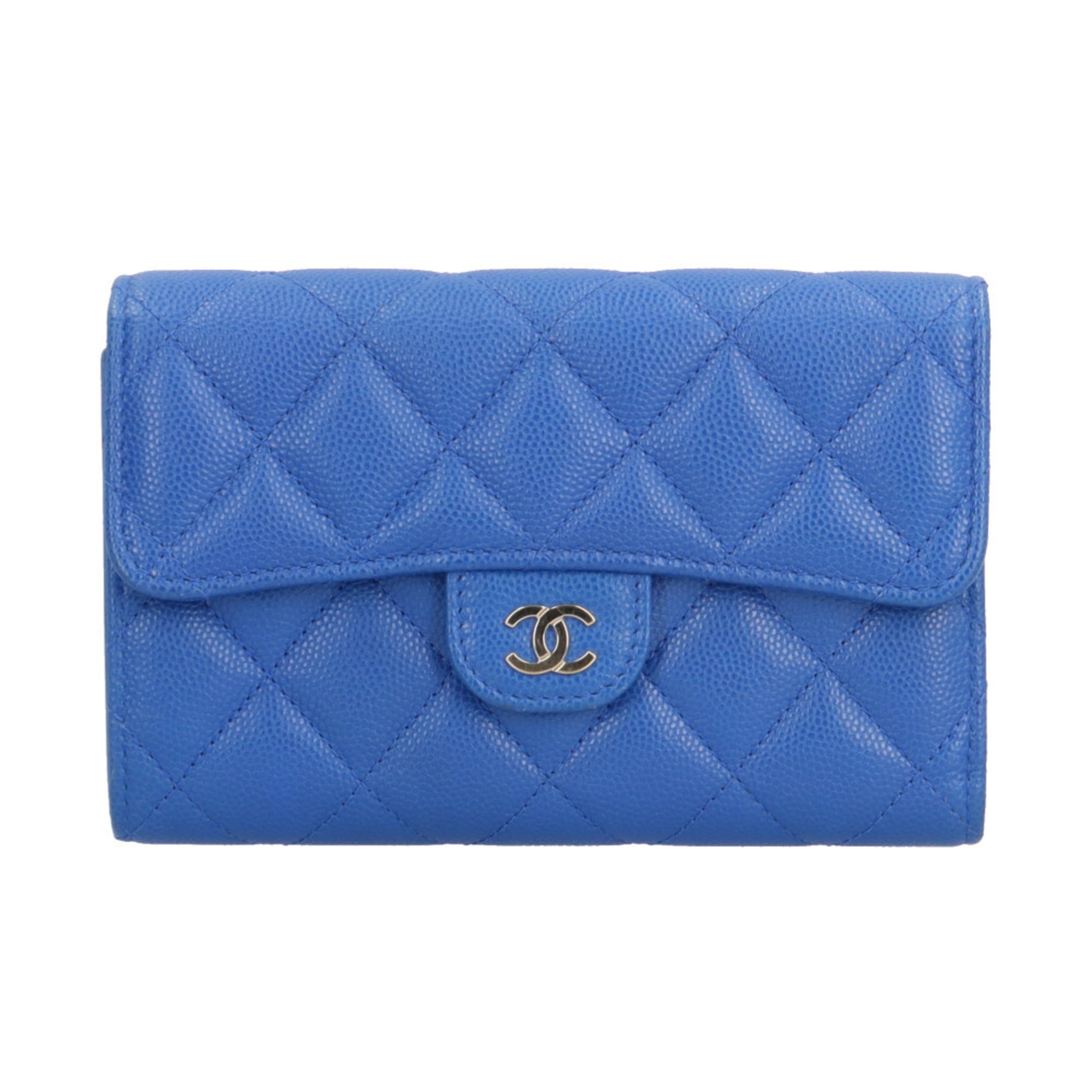 CHANEL Matelasse Tri-fold Wallet in Caviar Leather AP0232 for Women
