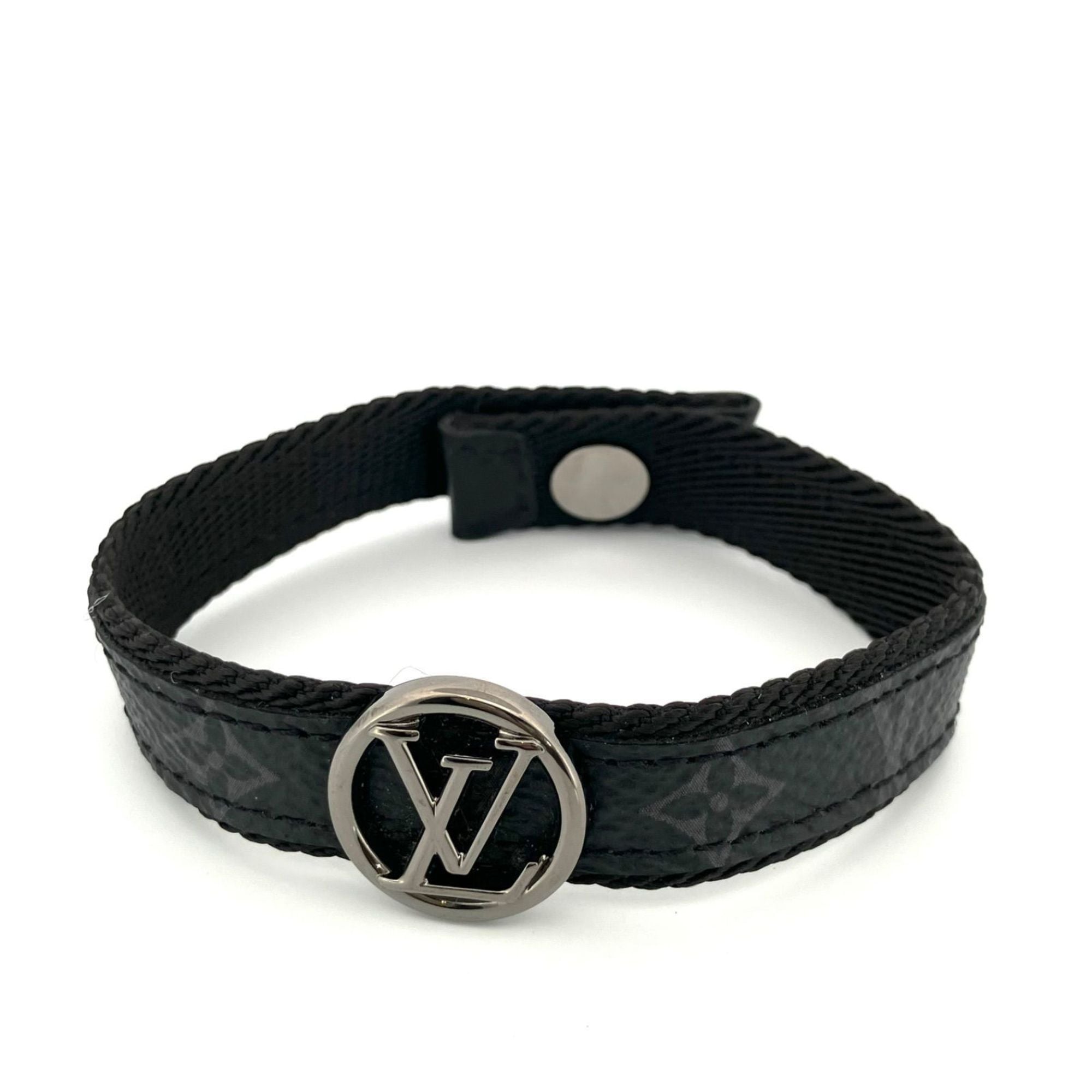 Louis Vuitton Monogram Eclipse LV Circle Bracelet M6549 Black