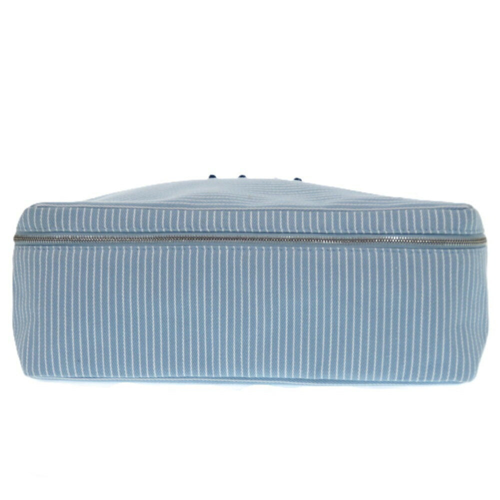 Hermes Like new Hermès Cabriole To-Go MM cotton pouch in white and blue. 1009 — Like New