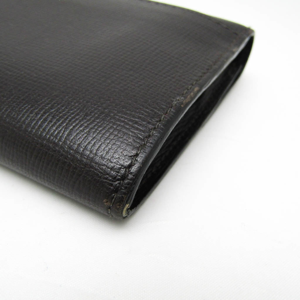 Valextra Punch Long Wallet With Coin Purse/3 Cards V9U14 Women,Men  Calfskin Long Wallet (bi-fold) Dark Brown