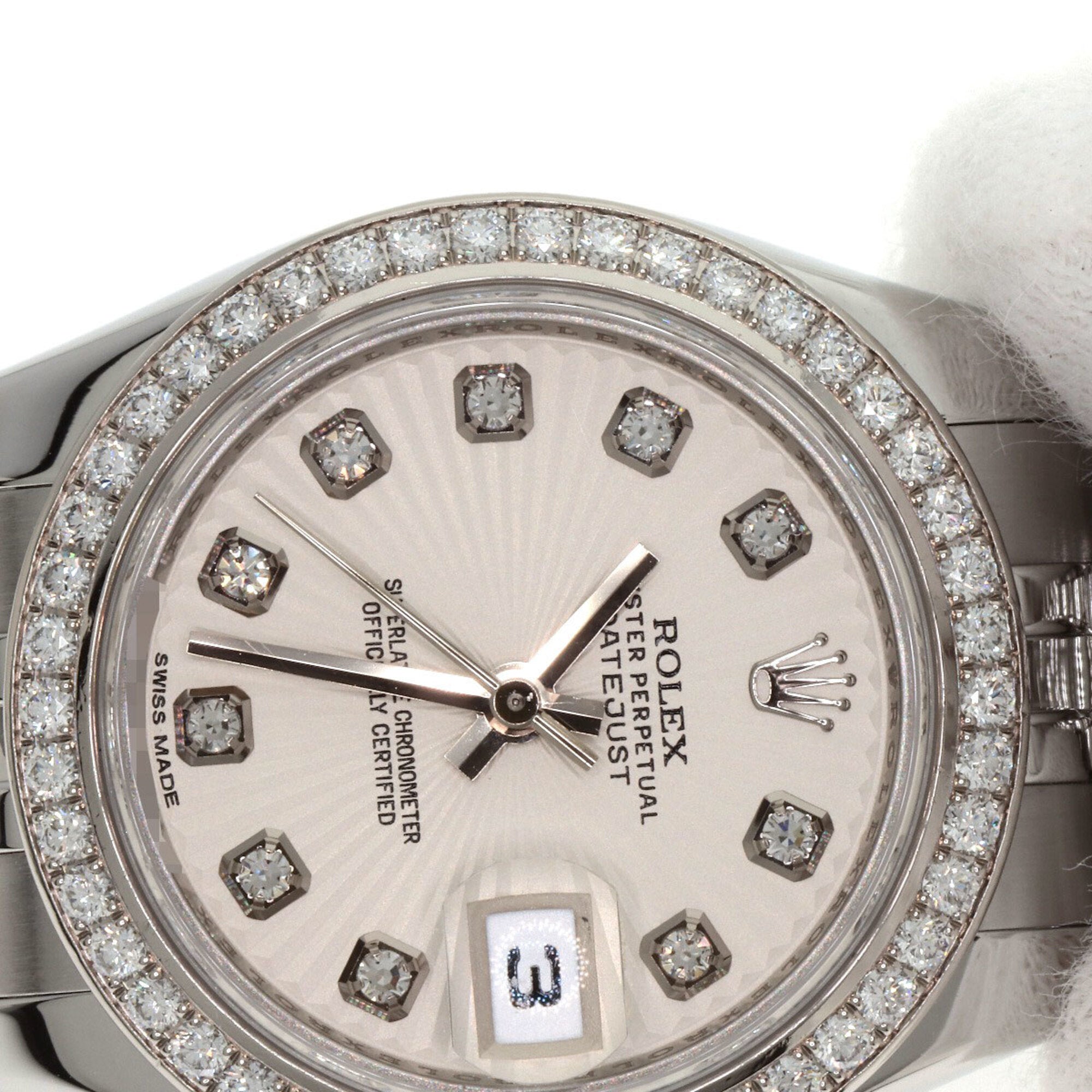 Rolex 179384G Datejust 10-Piece Diamond Bezel Watch in Stainless Steel/SS/18K White Gold with Diamonds, Women's — Good