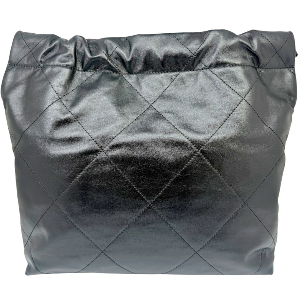 CHANEL Matelassé 22 Small Handbag, Calfskin, Black AS3260, Chain Tote, Women's — Like New