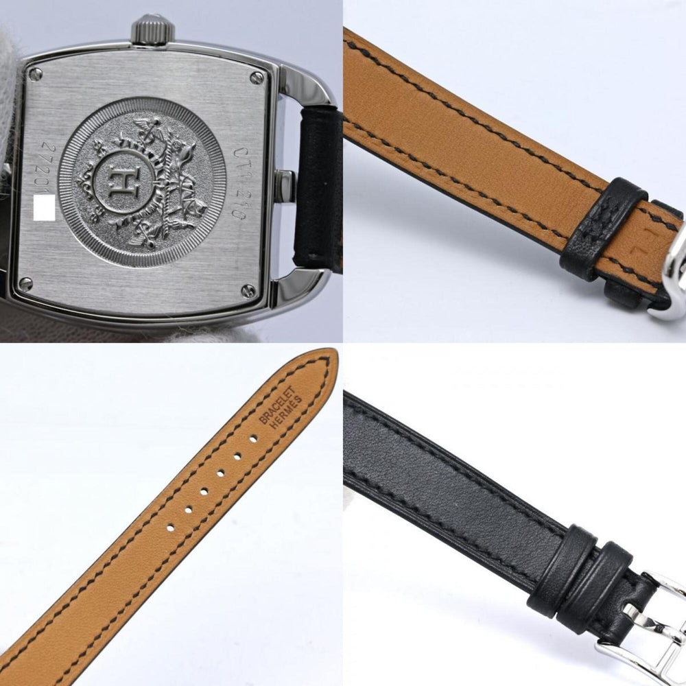 HERMES Cape Cod Tonneau CT1.210.230 VBN 034326WW00 Women's Watch Stainless Steel x Cowhide Leather 40560 — Like New