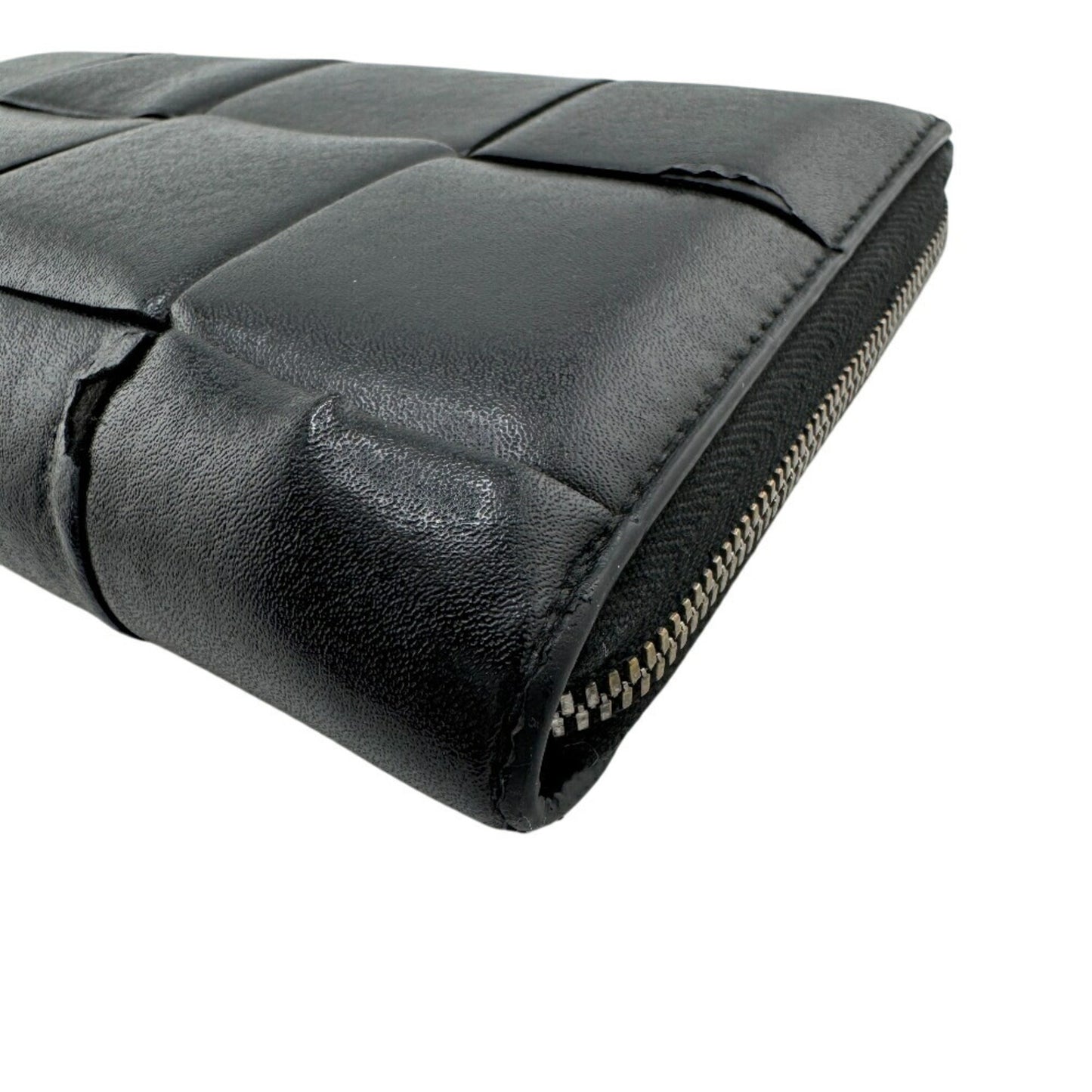Bottega Veneta BOTTEGAVENETA Cassette Round Long Wallet Black Men's