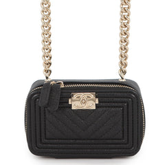 Chanel Chain Shoulder Bag Boy Mini Caviar Skin AP2708 CHANEL Handbag Black Sale Item — Like New