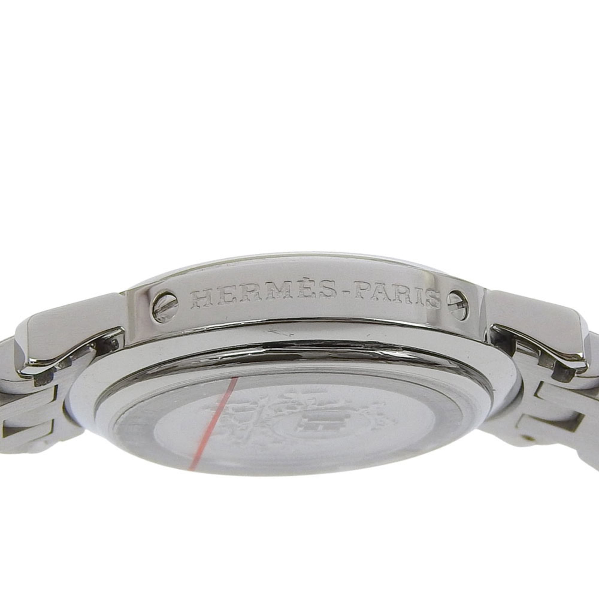 Hermès Clipper Nacre Women's Watch, 12 Diamonds, CL4.230, Stainless Steel, Quartz Movement, Analog Display, White Shell Dial — Very Good