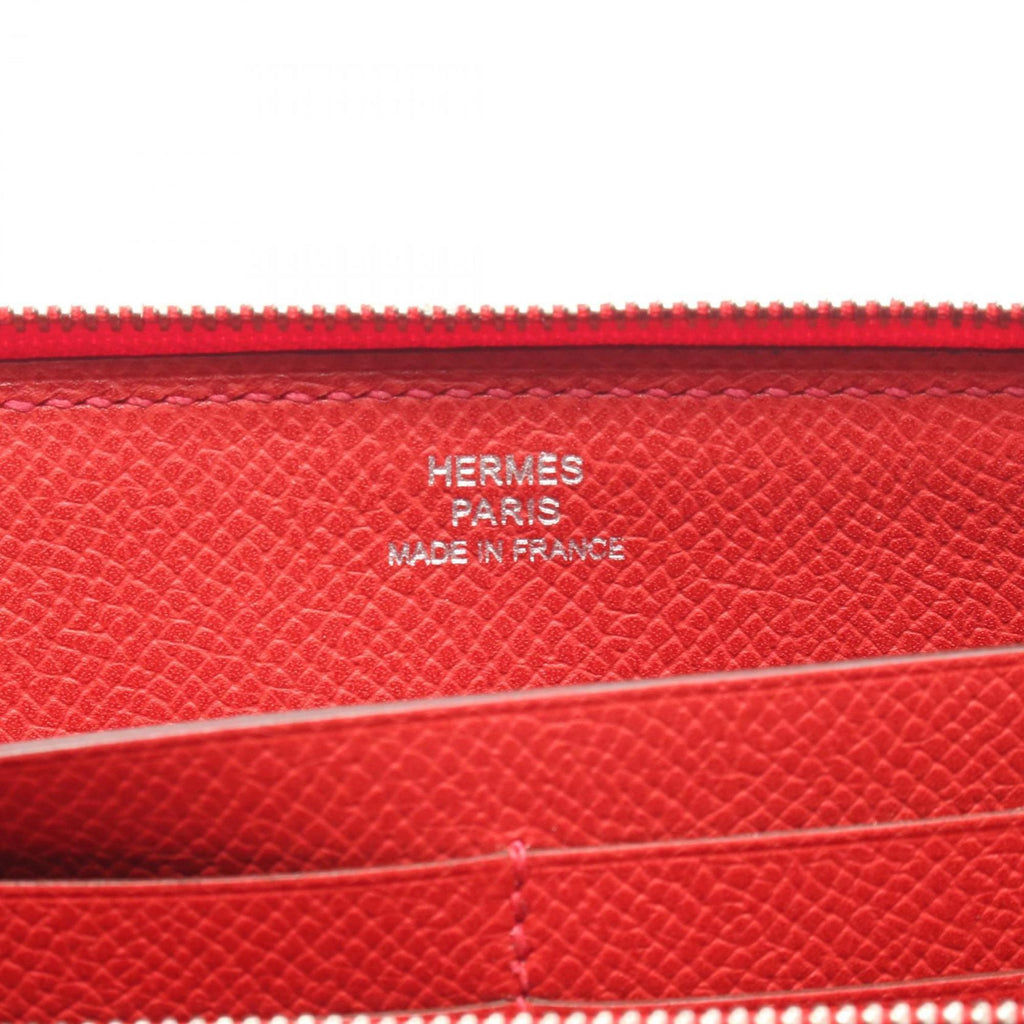 Hermes Hermès Azap Long Round Wallet, Leather, Epsom Women's, Red
