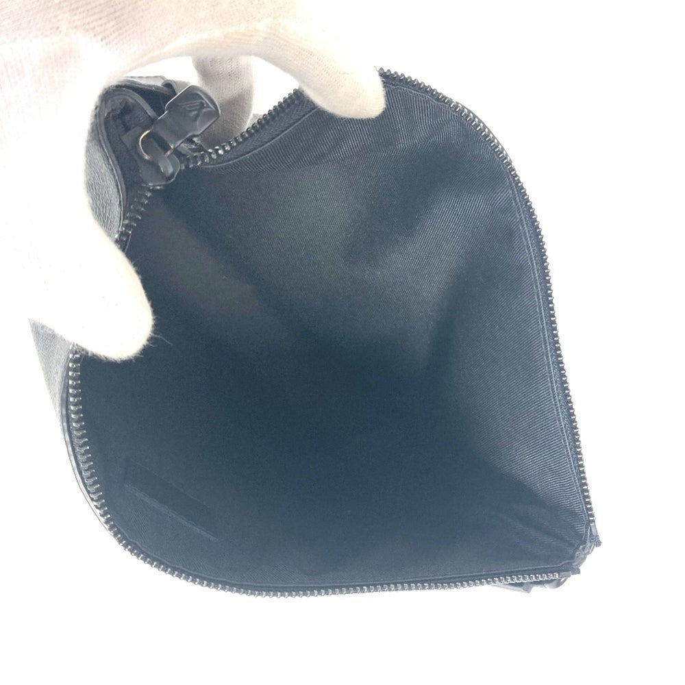 LOUIS VUITTON N40505 Damier Graphite Take-Off Pouch Bag Second Clutch with Strap Canvas Men's Women's Black — Like New