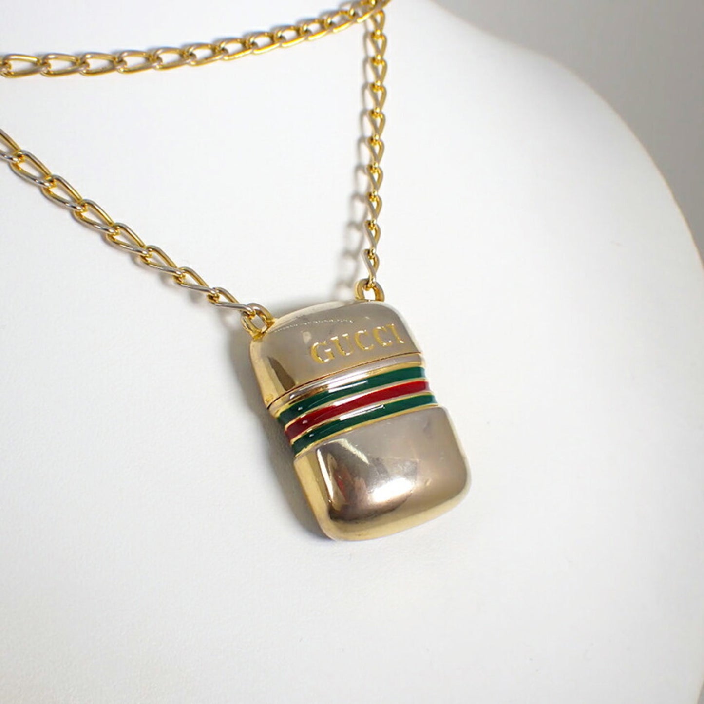 GUCCI Gucci Jelly Line Bottle Motif Case-Shaped Pendant Necklace