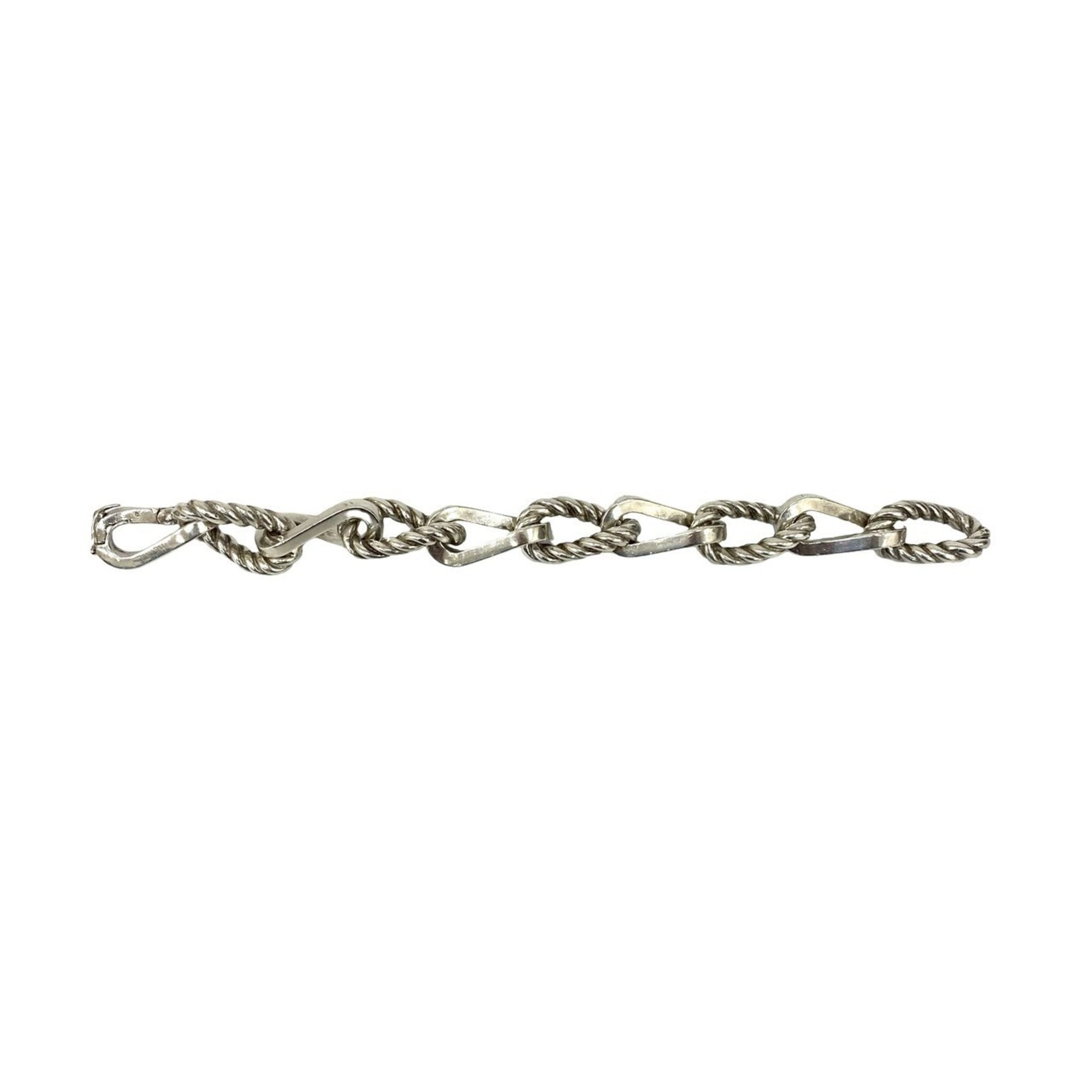 HERMES Chambord GM Bracelet, 925 Sterling Silver, Chain Bangle, 28628