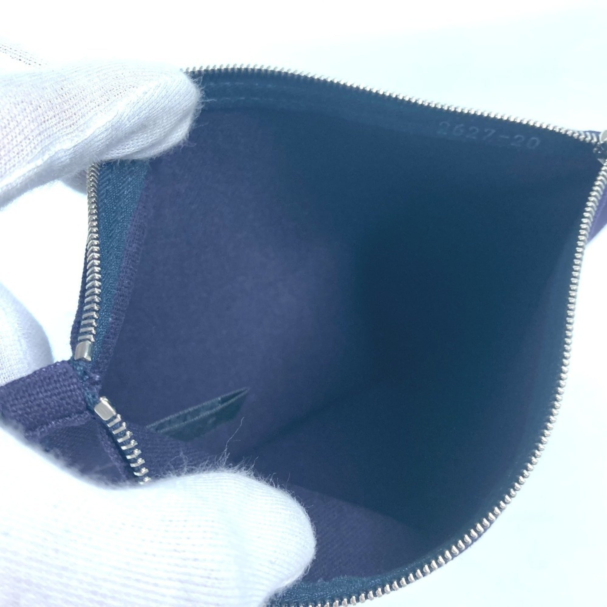 HERMES Hermes Flat Yachting PM Multi-Pouch Pouch Cotton Men's Women's Navy E-240920-6 — Like New