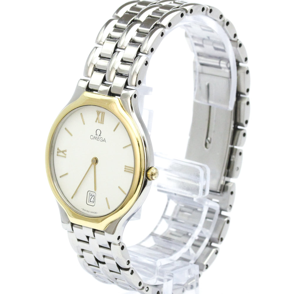 OMEGA De Ville Symbol K18 Gold Steel Quartz Mens Watch 196.0316 Polished — Very Good