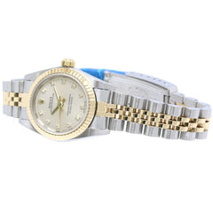 ROLEX Oyster Perpetual 11P Diamond 76193G Women's Watch SSx18K Yellow Gold 40581 — Good