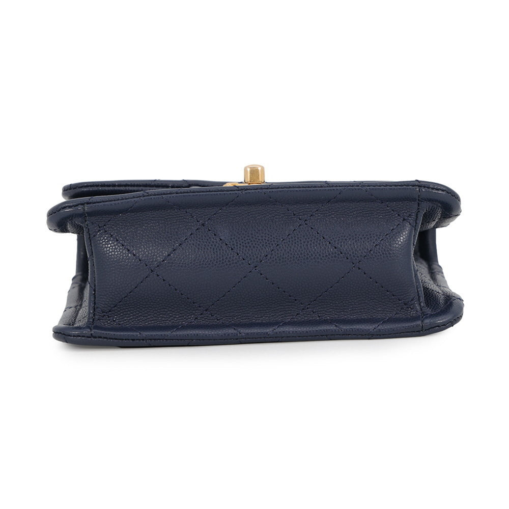 Chanel Chain Shoulder Bag Mini Matelassé Coco Mark Caviar Skin AS4406 CHANEL Handbag Women's — Like New