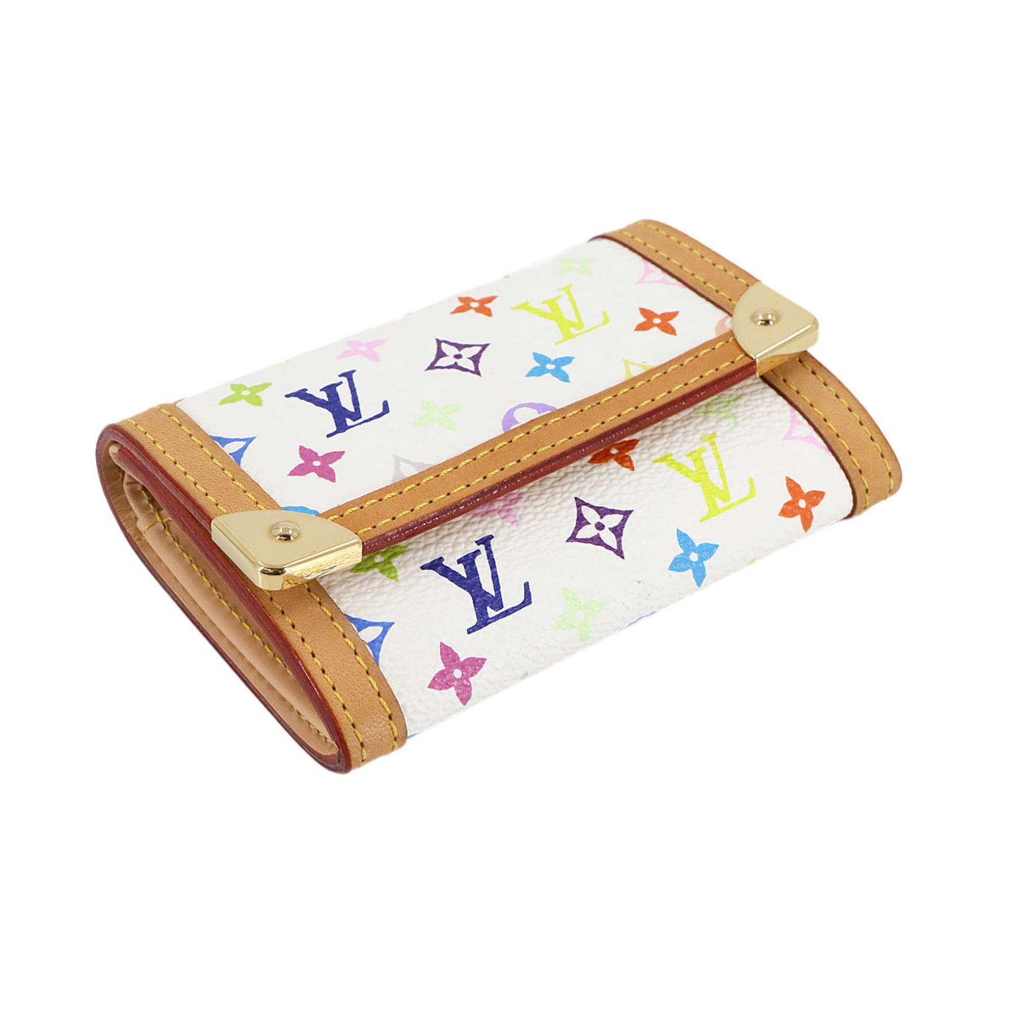 Louis Vuitton Monogram Multicolore Porte Monnaie Plat Wallet with Coin Purse, Brown, M92657