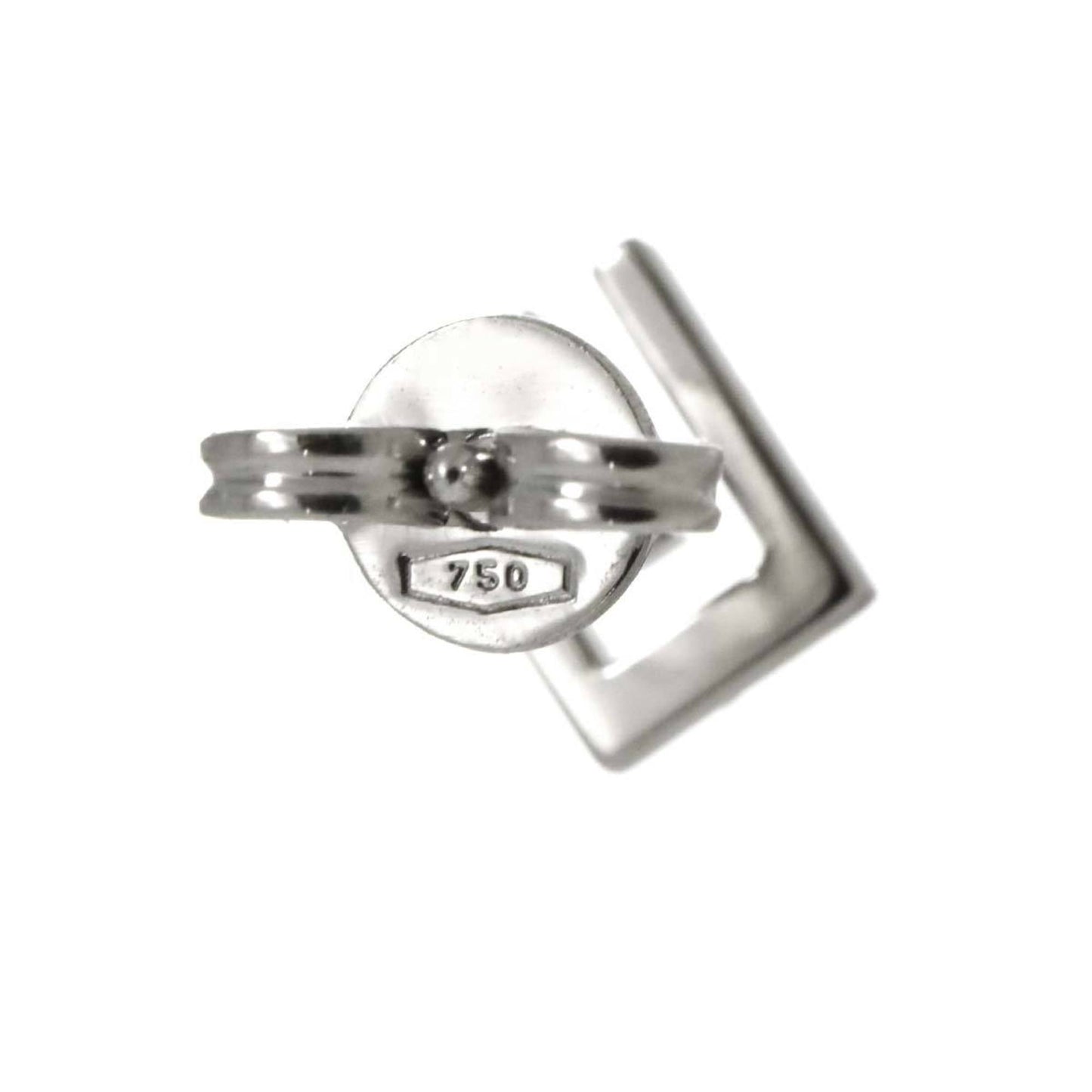 Gucci 18K White Gold 750 Logo Earring (Single Ear)