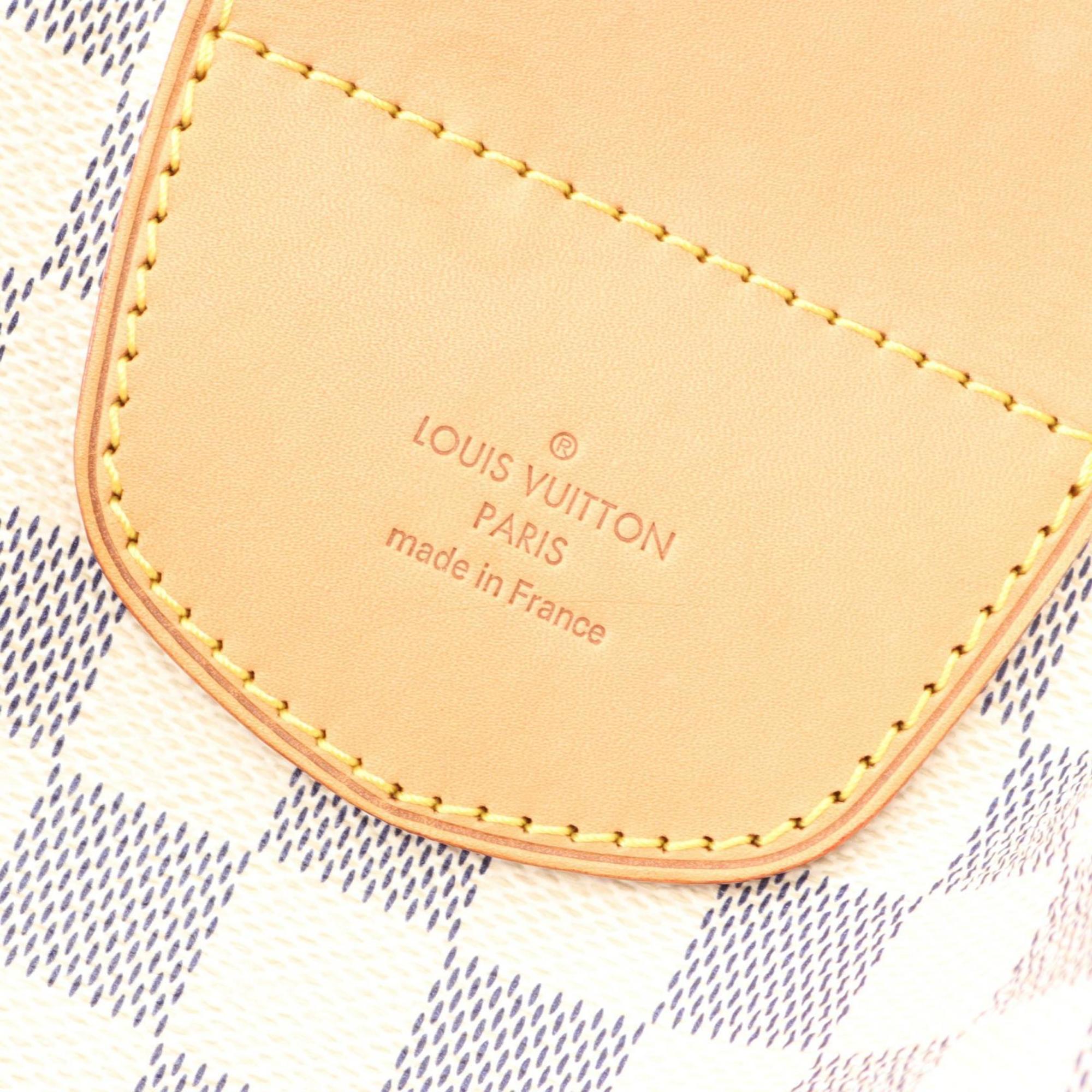 Louis Vuitton Stresa PM Shoulder Bag/Handbag, Coated Canvas and Leather with Damier Azur, Women's, White, N42220