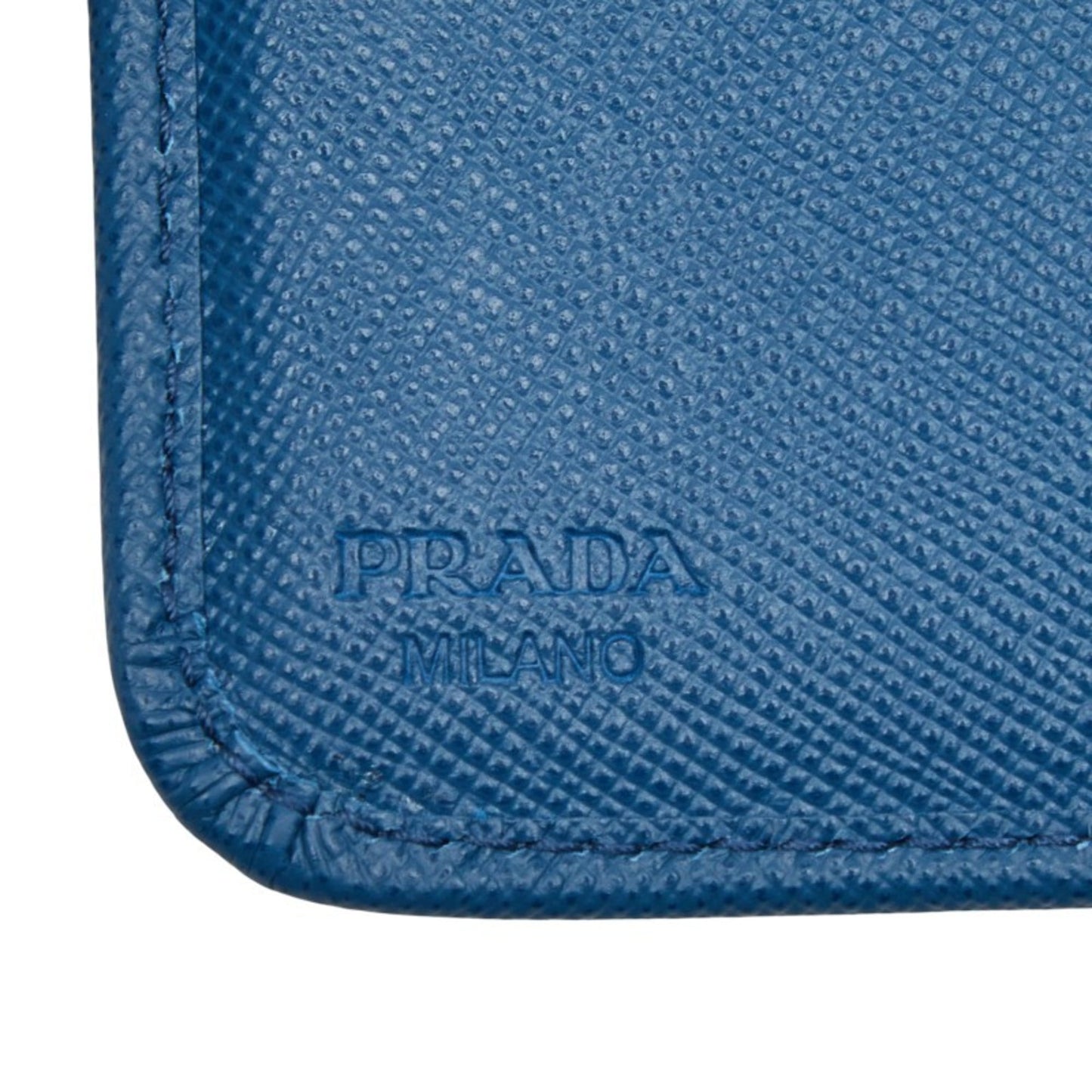 Prada Logo Long Wallet 1M1348 Blue Saffiano Leather Women's PRADA