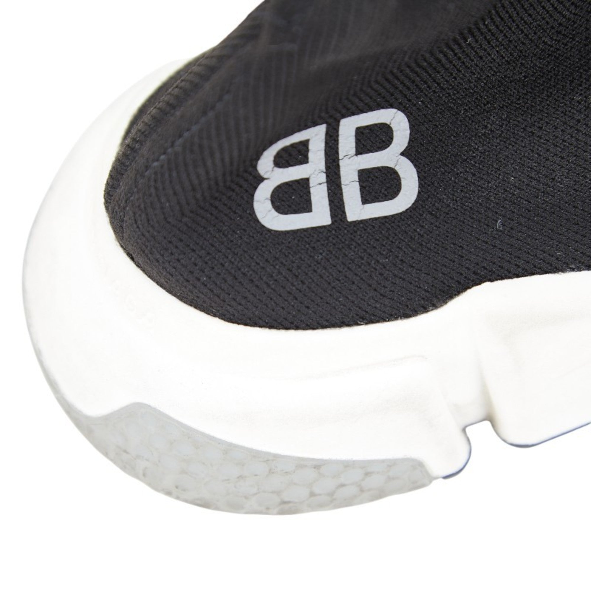 Balenciaga Speed Trainer Sneakers, Size 40, Black and White, Rubber Fabric, Men's, BALENCIAGA