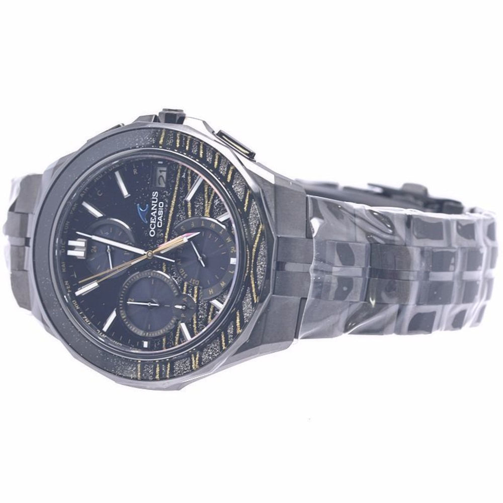 CASIO Oceanus Manta OCW-S5000MES-1AJR Men's Titanium Watch with Maki-Bokashi Gold Ripple Design (Limited Edition of 300) 40277 — Like New