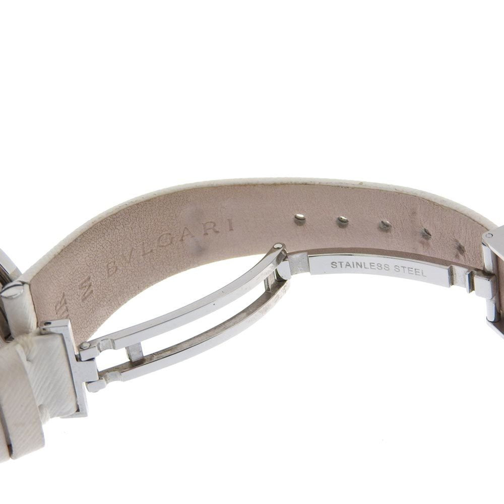 BVLGARI B-zero1 Watch BZ30FDSL Stainless Steel x Leather Flower Quartz Analog Display White Shell Dial Women's — Very Good