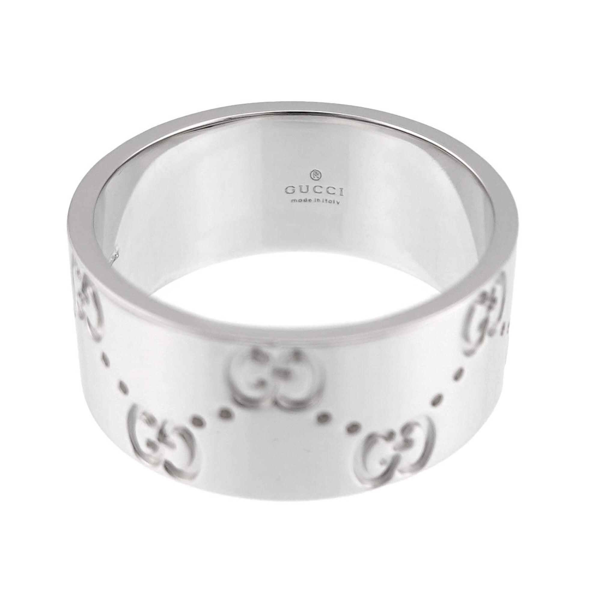 Gucci Icon Wide Ring #18, 18K WG (White Gold 750) — Like New