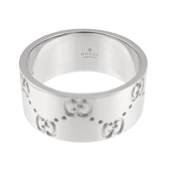 Gucci Icon Wide Ring #18, 18K WG (White Gold 750) — Like New